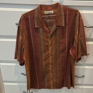 Tommy Bahama Men's Brown Striped Shirt